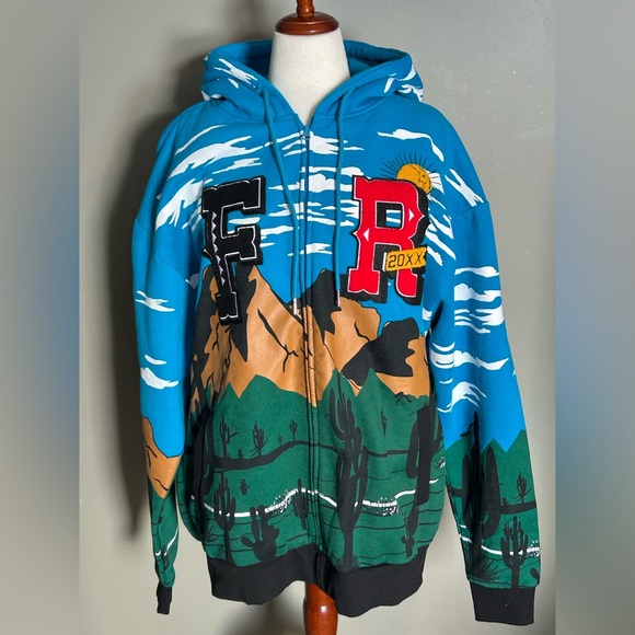 First Row Other - First Row Blue Graphic Hoodie Men’s XXL